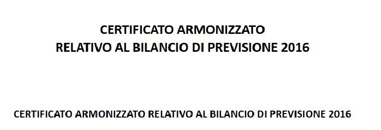 Certificato di Bilancio 2016